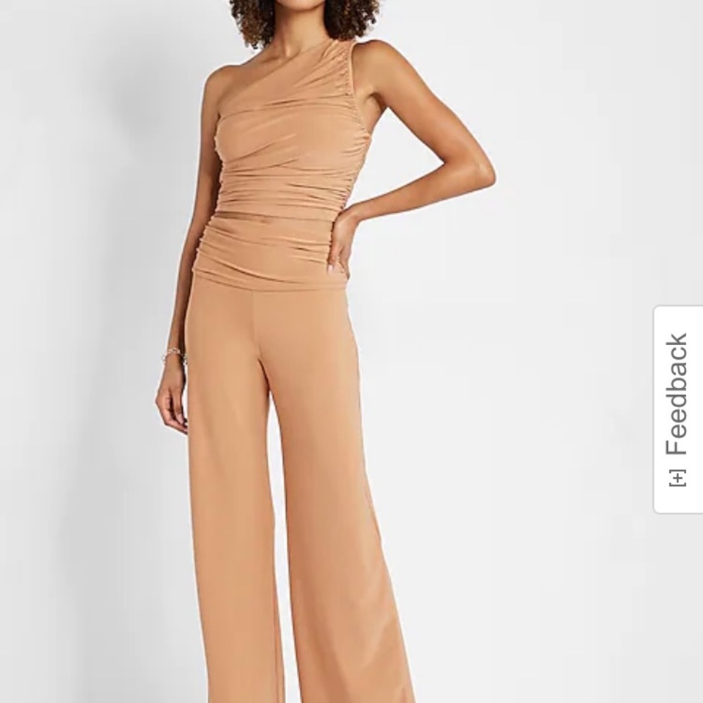 Express- Super high waisted ruched wide leg pant